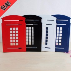 Creative Metal Book Book Stand London Telephone Booth Iron Bookends Stationery   122938476672